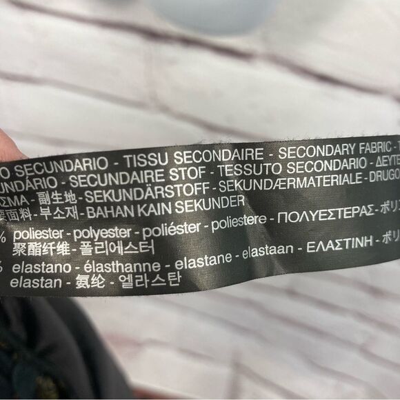 Zara Accessories Bodysuit Plunging V Neck Top Size M Black Orange Floral Turtle - Picture 12 of 16